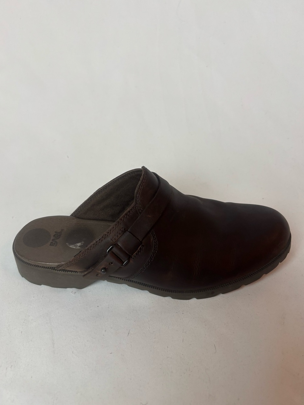 Teva Delavina Mule Slip On Brown Waterproof Leather Clog Women’s 8
